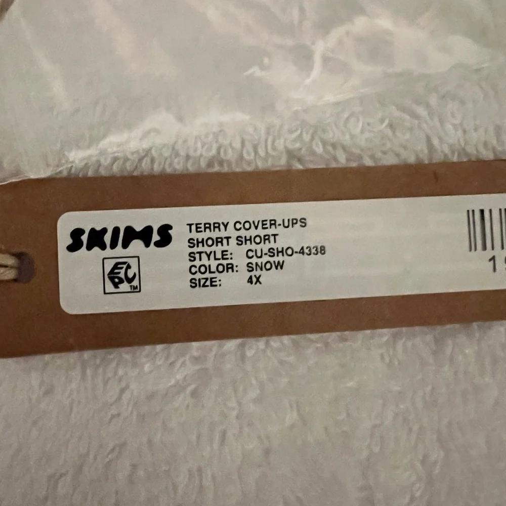 SKIMS White Terry Cloth Cover-Up Shorts